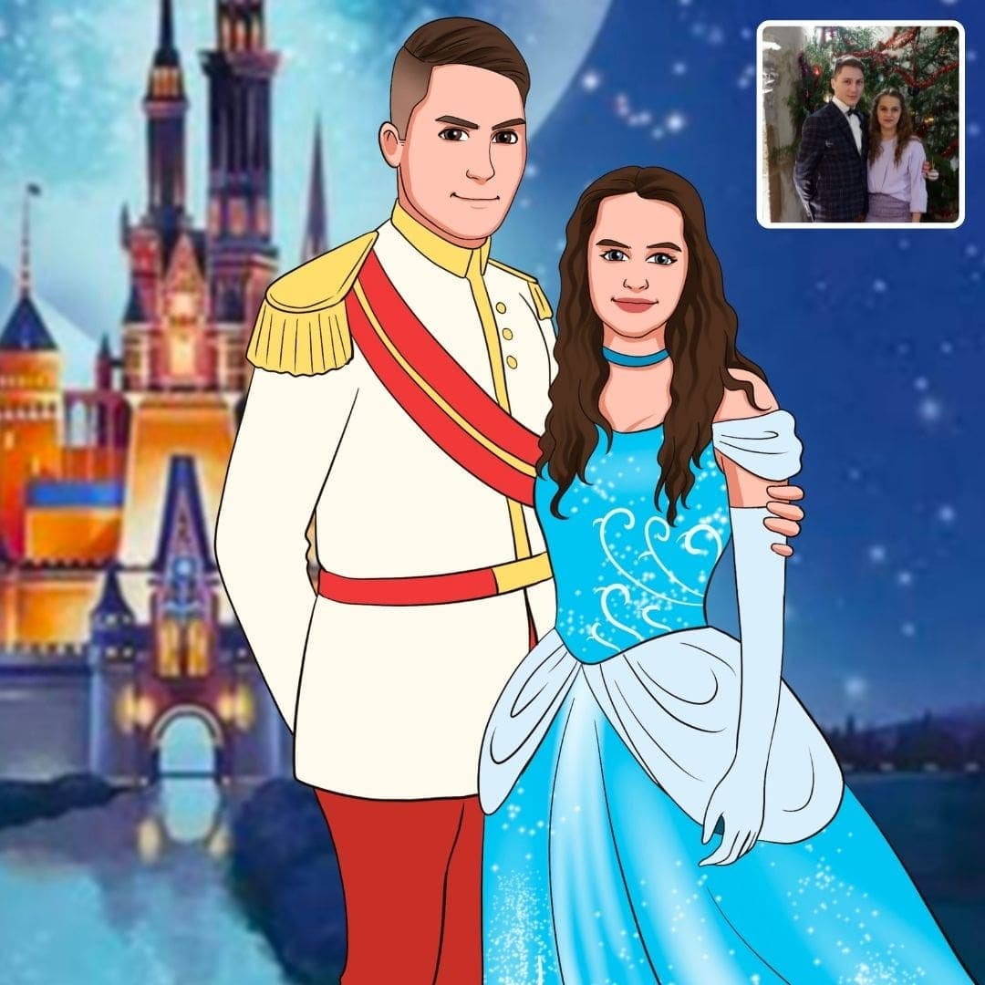 portrait princesse disney réalisé par cartoonely