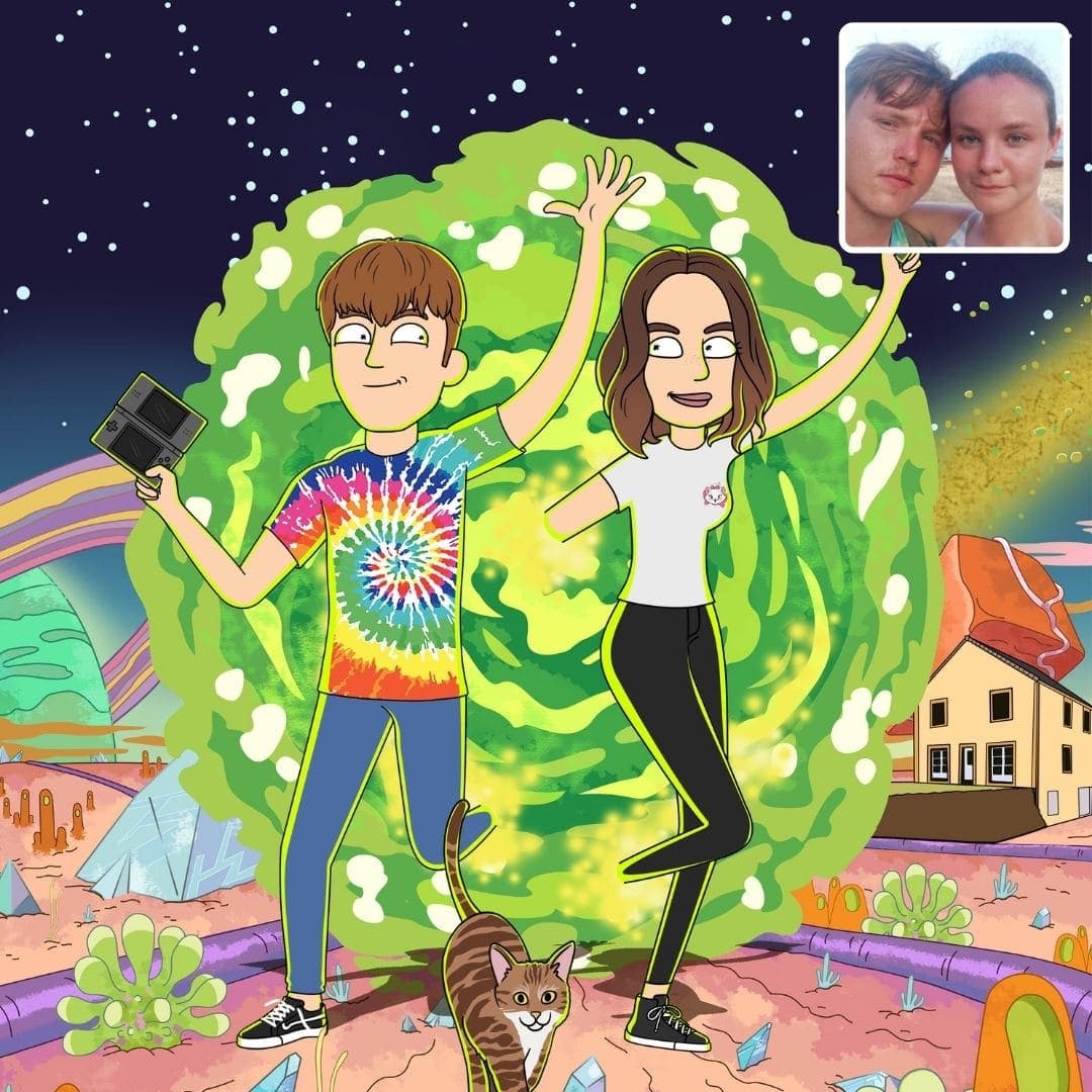 Product - poster rick et morty réalisé par cartoonel