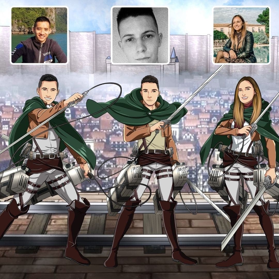 portrait attaque on titans réalisé par cartoonely 3
