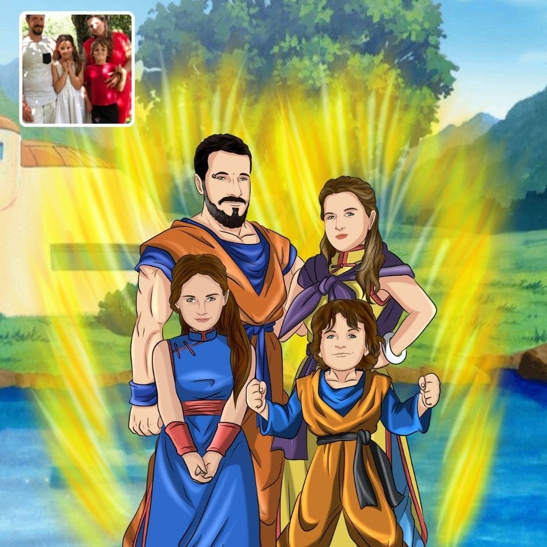 portrait dragon ball réalisé par cartoonely