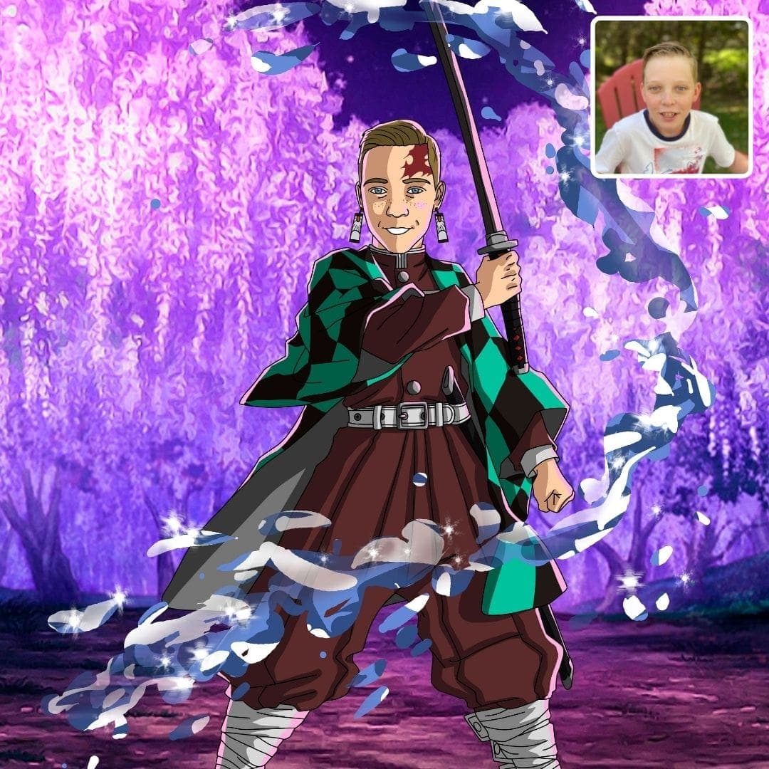 poster demon slayer réalisé par cartoonely 3